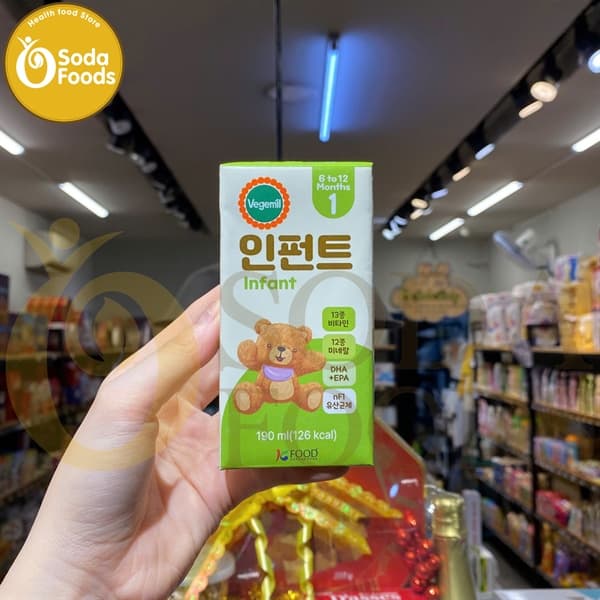 Sữa dinh dưỡng Vegemil Infant 1(6-12m) 190ml(bé dị ứng đạm bò dùng được)