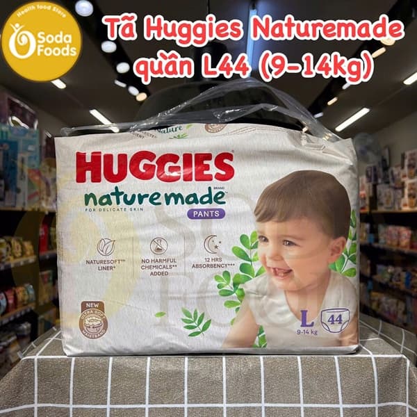 Tã Huggies Naturemade quần L44 (9-14kg)