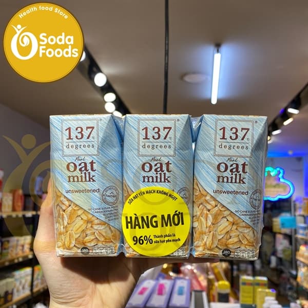 Sữa Hạt 137 180ml Thái Lan - yến mạch không đường 96% ( Lốc 3 Hộp )