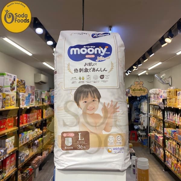 Tã Moony Natural quần L36 (9-14kg)