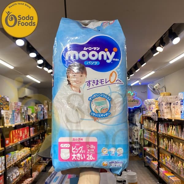 Tã Moony Xanh quần - gái XXL26 (13-28kg)
