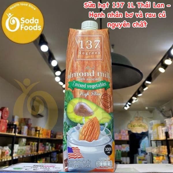 Sữa Hạt 137 1L Thái Lan - Hạnh nhân bơ và rau củ nguyên chất