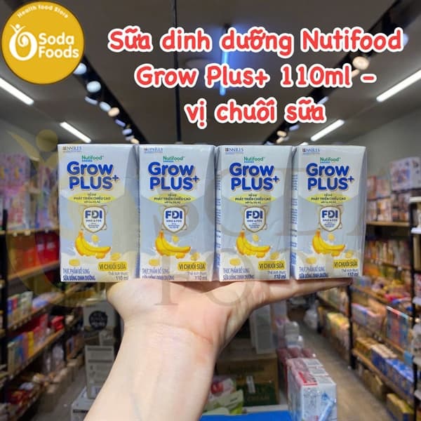 Sữa dinh dưỡng Nutifood Grow Plus+ 110ml - Vị Chuối Sữa