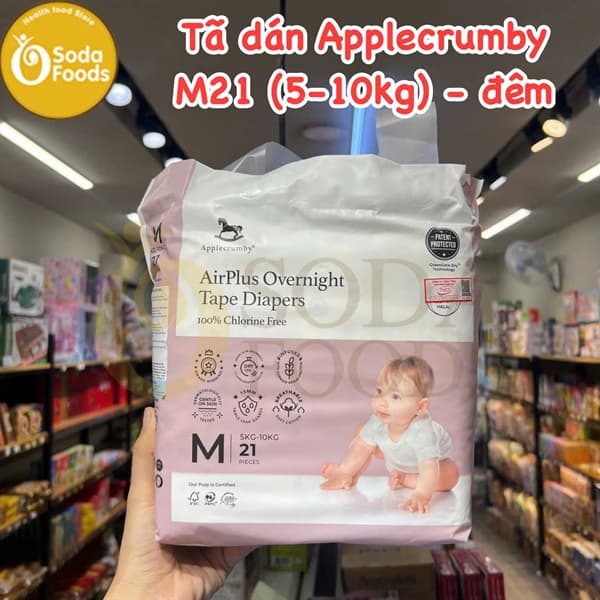 Tã dán Applecrumby Mini M21 (5-10kg) - đêm