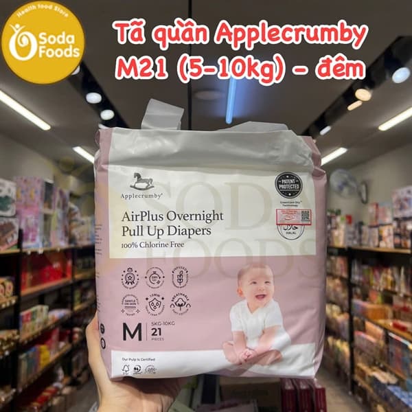 Tã quần Applecrumby Mini M21 (5-10kg) - đêm
