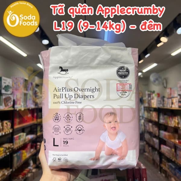 Tã quần Applecrumby Mini L19 (9-14kg) - đêm