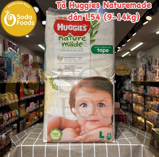 Tã Huggies Naturemade dán L54 (9-14kg)