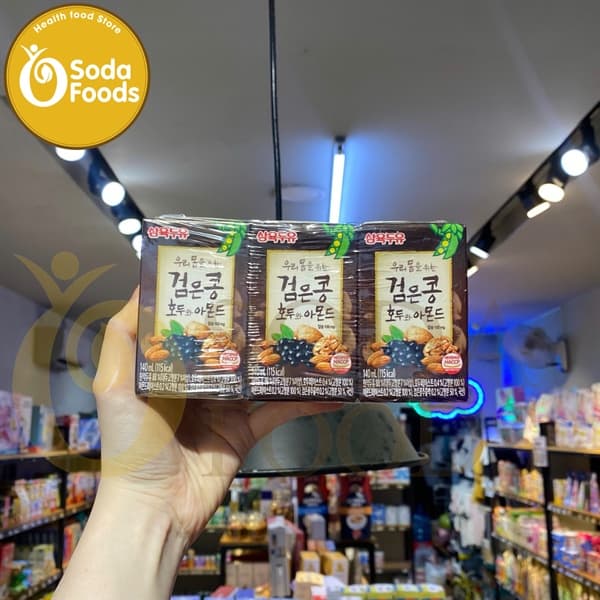 Sữa hạt hạnh nhân Óc chó Đậu đen HQ - hộp 140ml