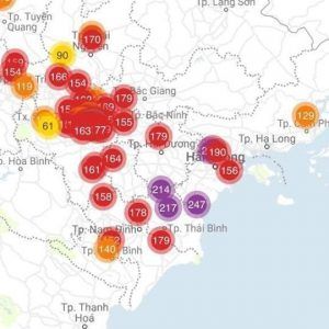 Cảnh báo ô nhiễm bụi mịn PM 2.5 tại các thành phố lớn đã chuyển sang mức báo động màu tím