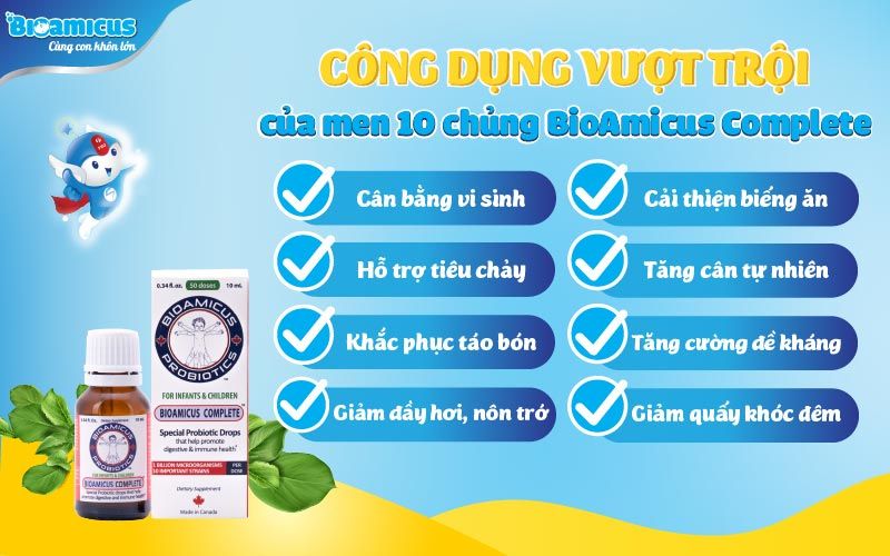 công dụng vượt trội của men vi sinh BioAmicus 